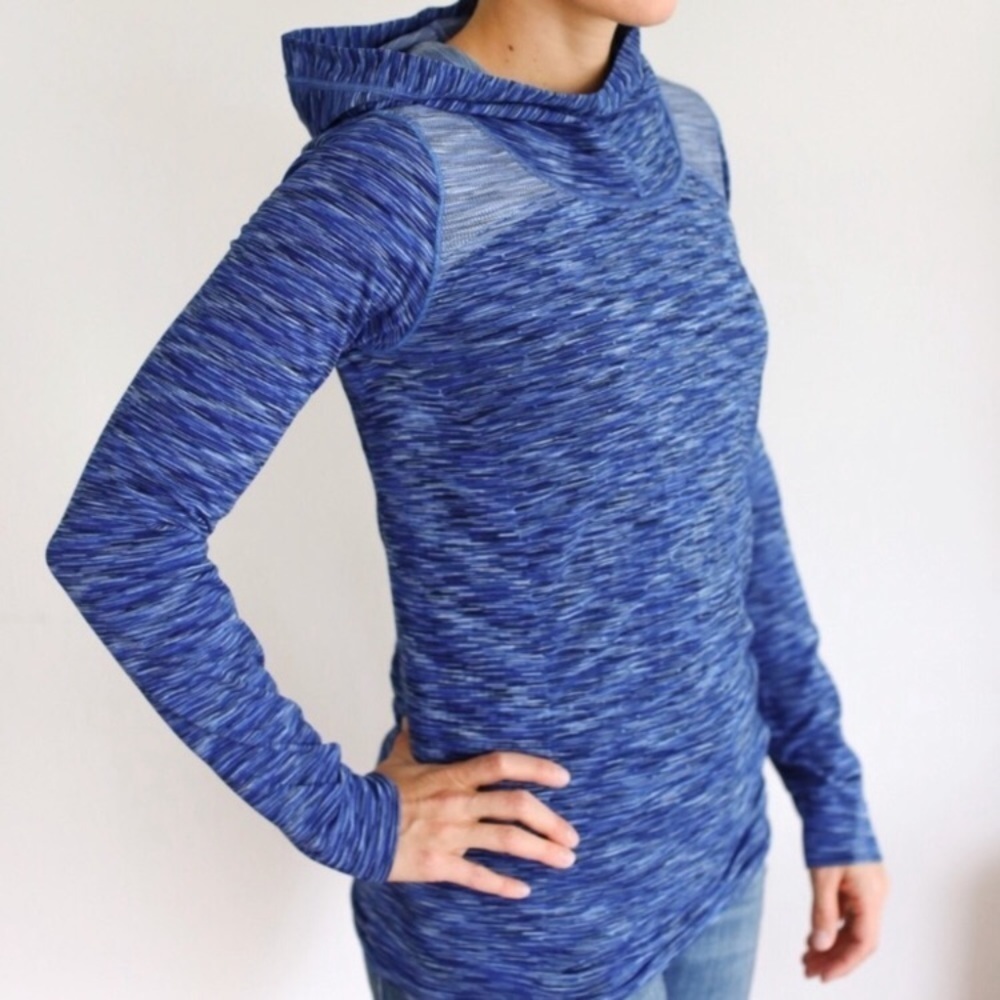 Athleta Blue Fitted Radiance Space Dye Hoodie - M